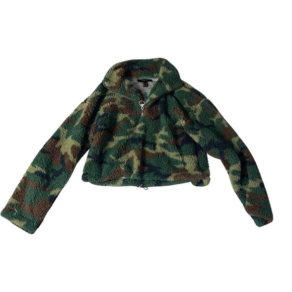 Forever 21 Camouflage Fleece Pull Over Half Zip | Super Soft - Picture 1 of 5
